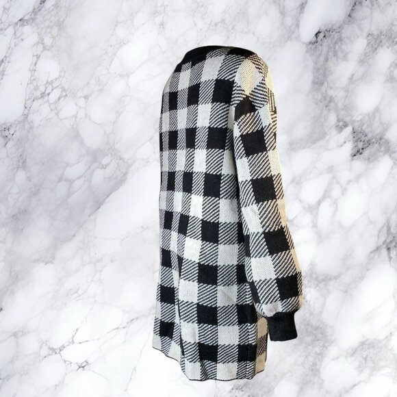 LPA Floyd Sweater Dress Black & Ivory Check - Picture 8 of 11